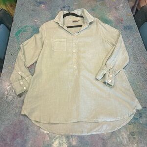 Seagreen Linen Top